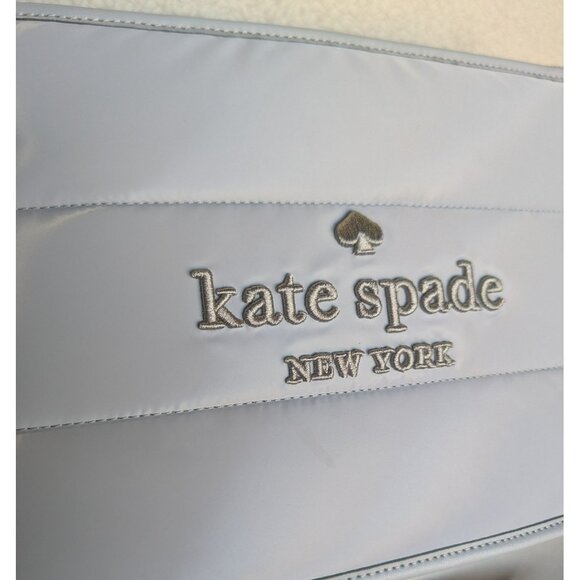 Kate Spade Ella Wristlet Pouch Large Nylon Clutch Bag Brushed Steel K9598 - Picture 7 of 12